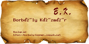 Borbély Kázmér névjegykártya